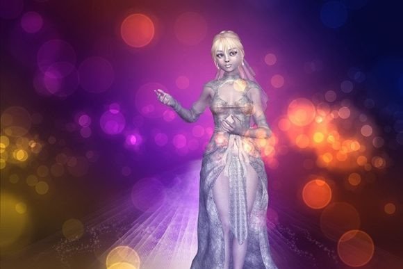 3D Girl in Wedding Dress: A Visual Design Asset