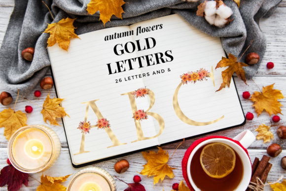 Autumn Gold Wedding Alphabet