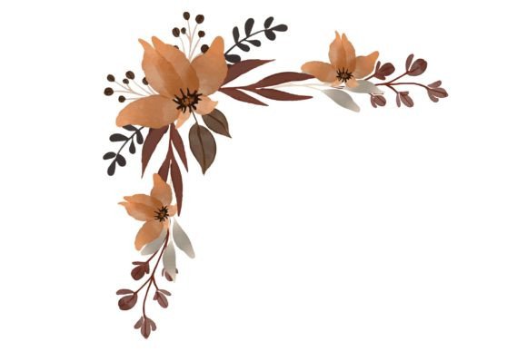 Brown Floral Frame for Wedding Card: A Versatile Design Asset