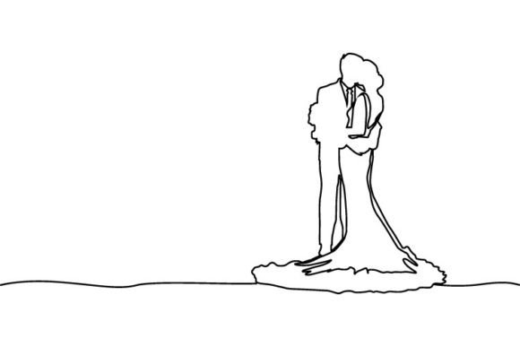 Elegant Abstract Line Art for Modern Wedding Design
