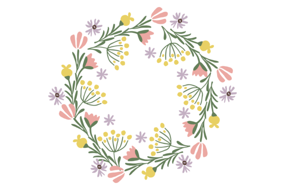 Elegant Floral Circle Graphics for Wedding Invitations