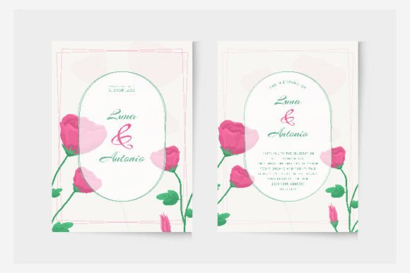 Elegant Floral Wedding Invitation Template for Adobe Illustrator