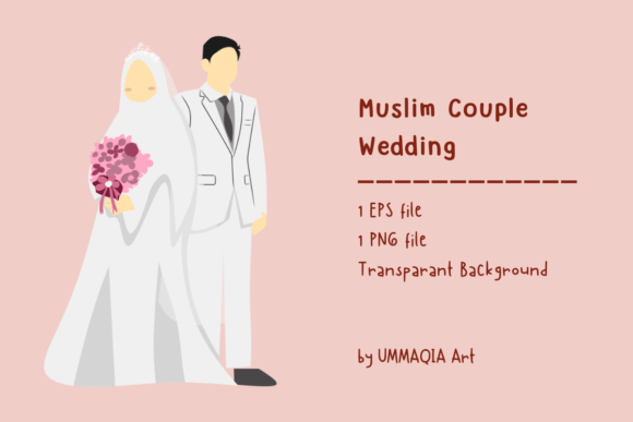 Elegant Muslim Couple Wedding Design for Modern Projects