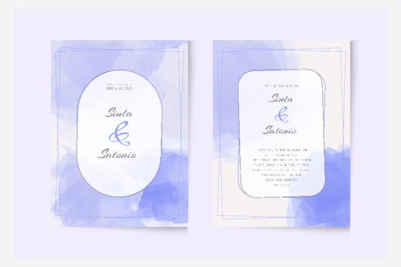Elegant Watercolor Purple Wedding Invitation Design