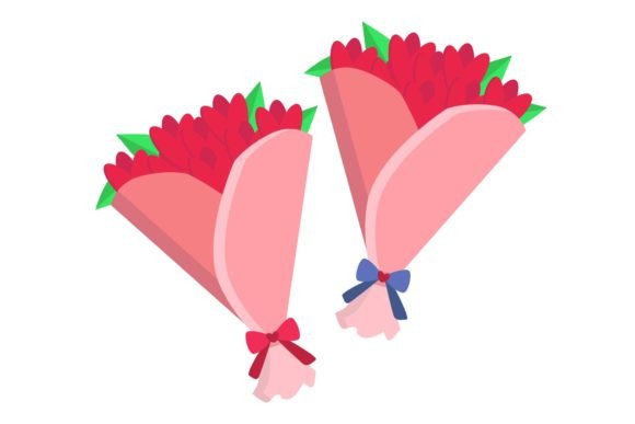 Elegant Wedding Flower Bouquet Vector Art for Designers