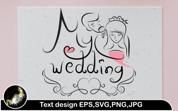 Elegant Wedding Text Design for Modern Graphics