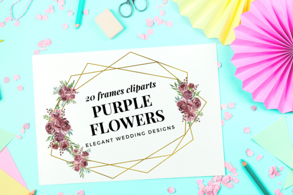 Elevate Projects with Geometric Gold Wedding Frames for Print