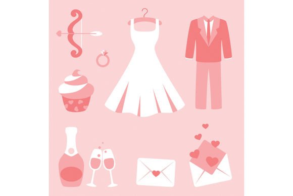 Elevate Visual Projects with Wedding Icon Sticker Sets