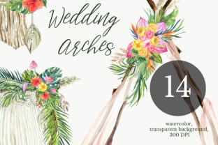 Elevate Your Design Projects with Watercolor Arch Boho Wedding Clipart