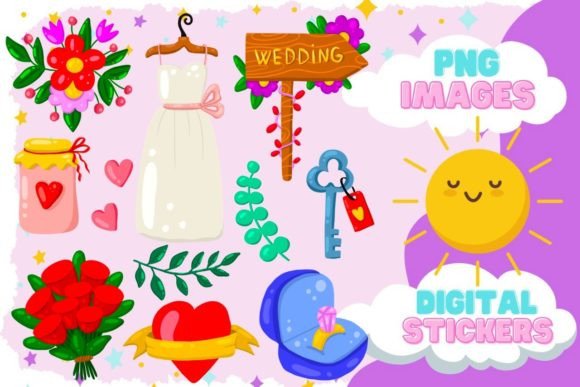 Elevate Your Wedding Designs with Clipart & Icons