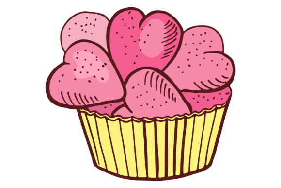 Heart Shape Candies Doodle: A Sweet Visual Asset for Wedding Design